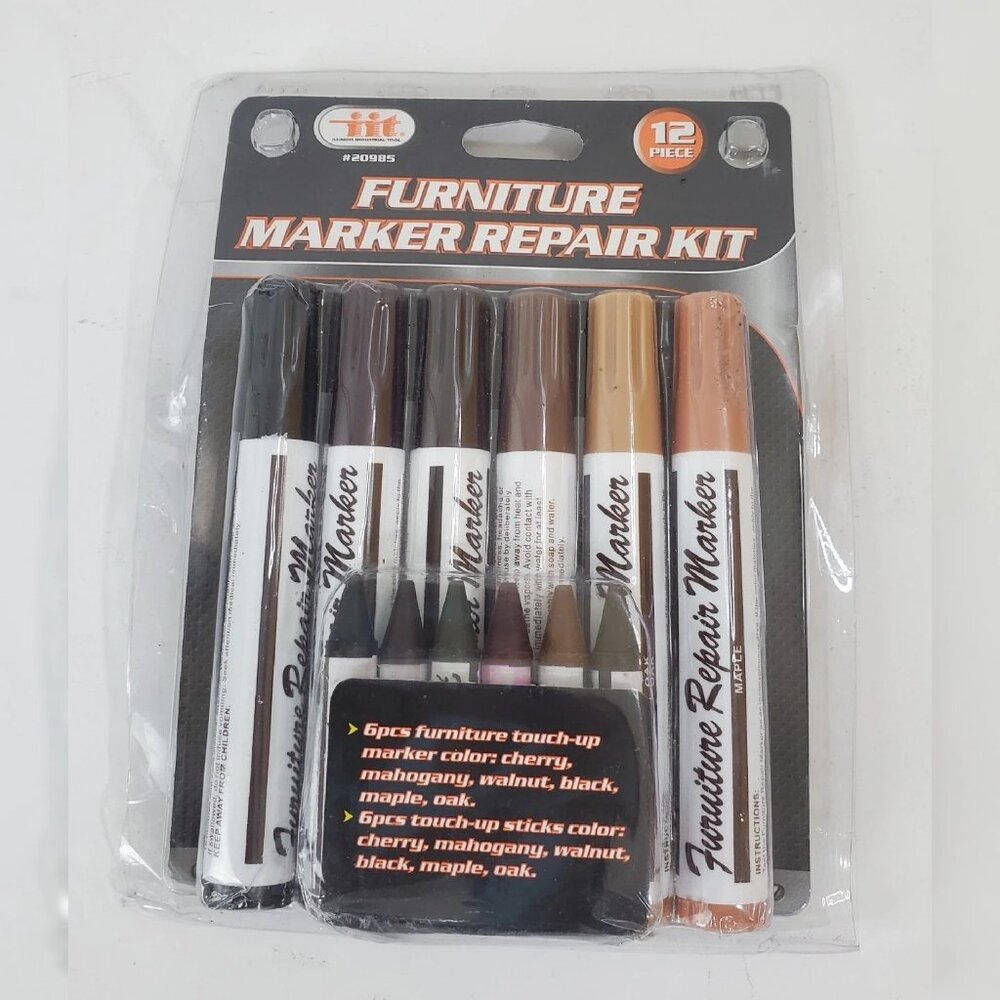 IIT FURNITURE MARKER REPAIR KIT 12 PCS EASY TO USE MULTICOLOR